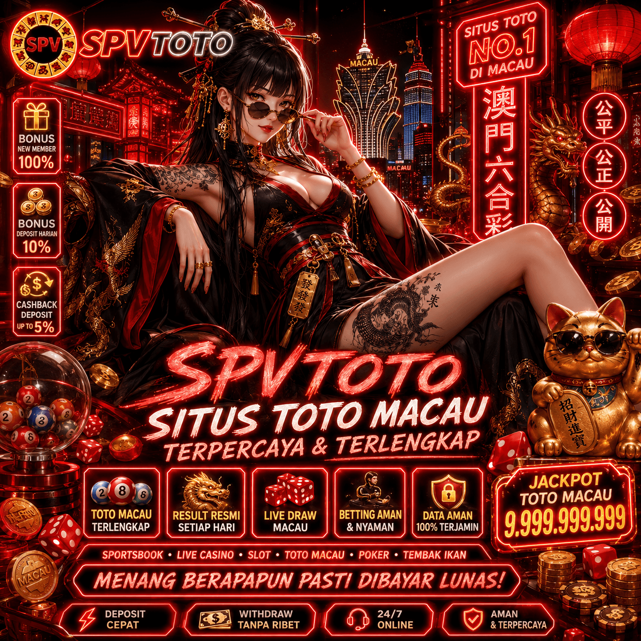 SPVTOTO 🎲 Situs Toto Macau Terpercaya dengan Result Tercepat & Jackpot Fantastis